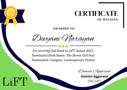Devyani Narayan lift certificate